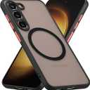 ZCDAYE Magnetic Case for Samsung Galaxy S23, Compatible with Wireless Charging [Silky Touch] [Matte PC Back] TPU Bumper Shockproof Slim Thin Phone Case 6.1" - Black