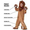 Morph Deluxe Lion Costume Kids Lion Mane Costume Halloween Costumes For Boys, Girls and Toddlers (10-12 Years)