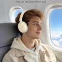 TALIX H30 Hybrid Active Noise Cancelling Headphones, 110H Playtime Hi-Res Audio Bluetooth 6.0 Wireless Over Ear ANC Headphones for Commute/Workout/Gym (Off-White)