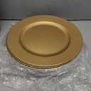 ZEAYEA 12 Pack Gold Charger Plates, 13 Inch Plastic Round Dinner Charger Plates for Wedding Party, Elegant Tabletop Decor