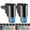 Car Air Freshener, 5 Scents, 10 Refills, Smart car Air Freshener for Vent Clips, Auto On/Off, Three Spray Modes, Car Fresheners Long Lasting (2Pack)