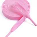 2 x VSUDO 5/16" Fine Weave Flat Shoe Lace Shoestring for Running Athletic Sneaker (47" ( 120 CM ), 09 Pink)