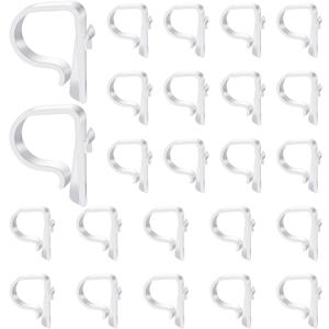 Yookeer 24 Pieces Church Pew Clips Heavy Duty Plastic Hook Chair Wedding Ceremony Decoration Hangers Table Clips Holders for Banister Garland Wreaths Railing Bow Aisle Flowers Lights