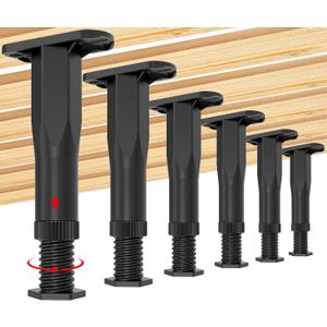 6PCS Adjustable Bed Frame Support Legs (5.1"-8.3"), Frame Center Slats Heavy Support Leg, Extra Durable Furniture Suport Feet, for Frame/Sofa/Dresser/Chair/Table, Legs Furniture Replacement Parts