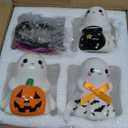 Halloween Decorations Indoor,3Pcs Cute Spooky Ceramic Ghost Halloween Decorations,Ghost Figurines with Hats - Adorable Tabletop Decor for Mantel,Party, Home, Porch Decor