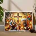 Religious Easter Puzzles for Adults 1000 Pieces Jesus on Cross Jigsaw Puzzles for Game Nights Eggs and Bread Jigsaw Puzzle for Challenging Family Activity Game DIY Craft Puzzle Home Decor Gifts