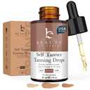 Self Tanning Drops - USA Made with Natural & Organic Ingredients, Medium Face Tanning Drops to Add to Lotion, Moisturizing Bronzing Tanner for Face & Body, Toxin Free Tanner for Fake Tan (1 Fl Oz (Pack of 1))