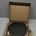 Nekon Key Holder for Wall - 9.8 Inch Apartment Wall Decor with Shelf and 8 Key Hooks, Circular Wood Key Hanger for Home Decor (Black with Golden Hooks)