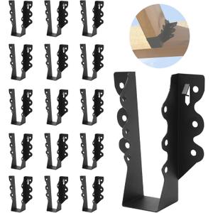 16 Pcs 2x6 Joist Hanger, for Rafter Hurricane Ties Joist Hangers, Black Powder-Coated , Tie Brackets for Floor Deck and Ceiling Trusses