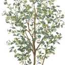 Keeplush 7FT Artificial Eucalyptus Tree Indoor, Faux Eucalyptus Tree with 689 Silk Leaves, Tall Fake Tree - Artificial Tree Indoor for Living Room Office Bedroom Home Decor