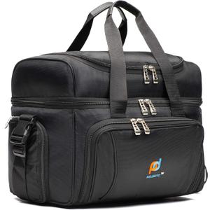 MOJECTO Large Cooler Bag. Two Insulated Compartment, Heavy Duty Fabric, Thick Insulation, 2 Heat Sealed Soft Peva Liner, Many Pockets, Strong Double Zipper, Padded Straps. for Men Women (color)