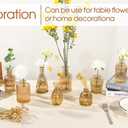 TBWIND Gold Amber Glass Bud Vases Set of 12, Small Vases for Flowers, Champagne Mini Vintage Vases for Centerpieces,Bud Vase in Bulk for Wedding Decor,Single Flowers,Office and Home Table Flower Dcor