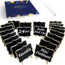 24 PCS Mini Chalkboard Signs with Stand,Food Labels for Party Buffet, Food Tag/Name Card for Wedding Table, Name Tag Drink Labels Taco/Candy Bar/Bake Sale Food Sign, Catering Supplies Buffet Display (Black)