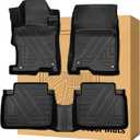 Floor Mats Compatible with 2008-2012 Honda AccordAll Weather Waterproof Durable Anti-Slip Odorless Custom-fit Front Rear Rows Full Set Carpet Protection TPE Liner