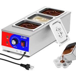 Chocolate Tempering Machine - Commercial Chocolate Melting Machine w/ 13L Capacity and 86-185 Temp Control, 1200W Professional Heated Chocolate Melter w/Stainless Steel Body, 110V,3 Tanks