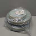 PLASTICPRO 64 Pack Elegant Disposable Plastic Plates Combo Set Includes 32 Dinner Plates and 32 Salad Plate Heavy Duty Fancy Party Plate Green Granite Plates with Gold Rim