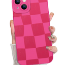 KANGHAR Compatible with iPhone 13 Pro Max Case, Silicone Checkered Cute Pattern, Camera Protection Soft Slim Phone Case for Girls Women -Black