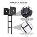 4 Pack U Shape Post Anchor, 6"x 6" Post Base for Concrete, Design Patented Product, 11 Gauge 3 mm Thickness Galvanized Black Pergola Deck Bracket with Screws(Inner Dia 5.5x5.5)