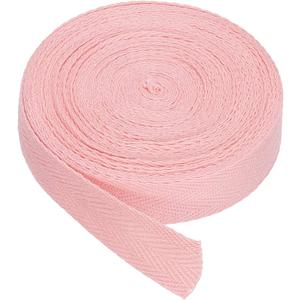 PATIKIL Cotton Twill Tape 3/8 Inch 10 Yards 100% Cotton Ribbon Bias Binding Tape Herringbone Webbing Trim for Sewing Gift Wrapping Craft DIY Pink