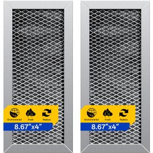 2 x JX81H Microwave Filter Replacement 8.63" x 4" For WB02X10956, WB02X11544, WB2X10956 Fits Samsung Carbon Filter - Freshens and Filters Kitchen Air in Over-the-Range Oven Stove Fan (2-Pack)