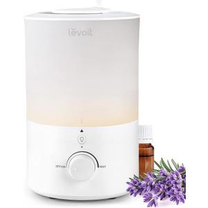 LEVOIT Humidifiers for Bedroom with Night Light (3L Water Tank)Cool Mist Top Fill Essential Oil Diffuser for Baby Nursery and Plants, 360 Nozzle, Quiet, Rapid Humidification for Home Large Room, White