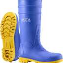 HISEA Men's Steel Toe Rain Boots PVC Rubber Boots, Waterproof Garden Fishing Outdoor Work Boots, Durable Slip Resistant Knee Boots for Agriculture and Industrial Working (10, Blue)