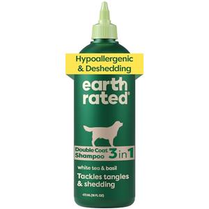Earth Rated Deshedding Dog Shampoo, Hypoallergenic 3-in-1, Shampoo & Conditioner for Dogs & Puppies, Deodorizing, 98.5% Natural Origin Ingredients, 16 oz