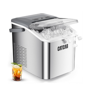 Ice Makers Countertop, 26.5Lbs/24H Ice Machine with 2 Sizes Bullet Ice, 9 Ice Cubes Release in 6 Mins, Self-Cleaning Portable Ice Maker with Ice Scoop and Basket for Home Kitchen Office Bar RV