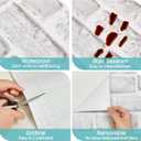 Coavas Peel and Stick Wallpaper Brick 17.7x118.1 Inches White Gray Removable Wallpaper Peel and Stick Self Adhesive Faux Brick for Bedroom Backsplash Laundry Room Accent Walls