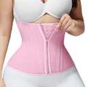 SHAPSHE Waist Trainer for Women Tummy Control Workout Waist Cincher Corset Shapewear Postpartum Body Shaper with Zipper Hook (Pink), Small