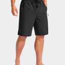 G Gradual Mens Swim Trunks with Compression Liner 7"/9'' Quick Dry Board Shorts Swimsuit Bathing Suit for Men Zipper Pockets (Black, XXXL)