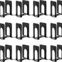 HappyHapi Book Ends, Bookends for Shelves, 24pcs Metal Bookends, Book Ends for Heavy Books Holders for Office Home Library Book Ends Supports, Book Ends to Hold Books Heavy Duty (12 pair)