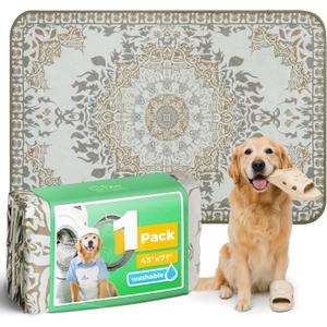 FXW Washable Pee Pads for Dogs, Puppy Pads with Super Absorbent, Specifically Designed for FXW Rollick/Homeplus 32 inch 6 Panels Dog Pen, 43" x 71" Rectangle, Boho, 1 Pack