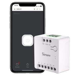 SONOFF WiFi MINI-D Smart Switch with Matter,Home Automation,Dry Contact Output,Supports AC or DC Input,Compatible Alexa & Google Home,for Garage Doors,Boilers,DC Low Power Motors/Solenoid Valves
