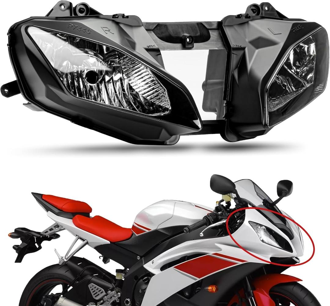 pslcustomerservice PSLER Motorcycle Front Headlight Head lamp light Assemblies for YZF R6 2008-2016 2008 2009 2010 2011 2012 2013 2014 2015 2016