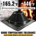 VIVIDA #7 Silicone Metal Roof Pipe Boot, High Temp Flexible Roof Jack Vent Boot for Pipe OD 6" to 11", Screws & Hex Socket Included, Square Base, Black, 1 Pack
