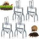 4 Pack Metal Mole & Gopher Trap Tactical Rat Vole Traps Outdoor, Reusable Heavy Duty Galvanized Steel Scissor Gopher Killer Gofer Traps Easy Set, Quick Capture Keep Moles Voles Out of Yard Lawn