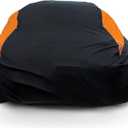 MORNYRAY Waterproof All Weather Snowproof UV Protection Windproof Outdoor Full car Cover, Universal Fit for Sedan (Fit Sedan Length 194-206 inch, Orange)