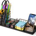 Topwey Pen Holder for Desk, Rotating Pencil Holder, Cup Holder for Desk Office, Pen Organizer in Black (Jet Black)