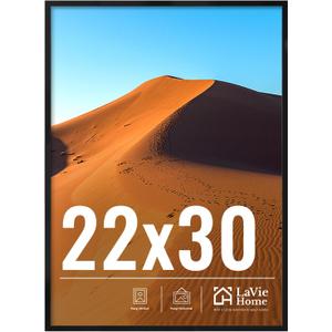 LaVie Home 22x30 Picture Frame for Wall Display, 22x30 Black Picture Frame with HD Plexiglas, 22 x 30 Poster Frame 1 Pack, Display Frame for Vertical or Horizontal, Classic Collection