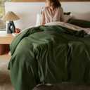 Bedsure Cotton Duvet Cover King, 100% GOTS Organic Cotton Duvet Cover Set, Fair Trade Certified King Bedding, Eco-Friendly, Ultra-Soft, Breathable Home Bedding for All Seasons(Olive Green, 104"x90")