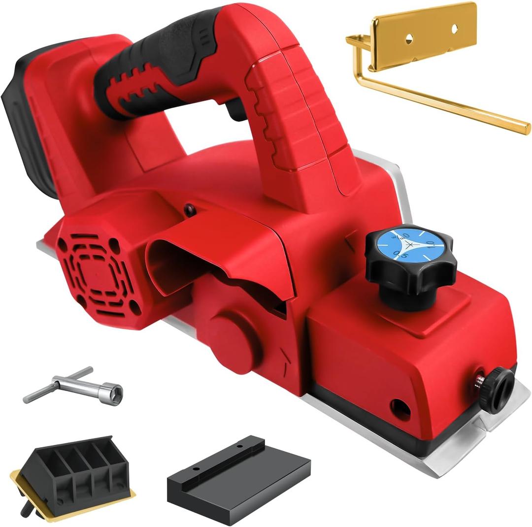 Cordless Handheld Planer for Milwaukee 18V Battery, 3-1/4 Inch Wood Planer for Woodworking, Brushless Electric Power Planer 15000RPM, Carpentry & DIY Projects (No battery)