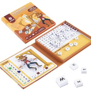 Magnetic Hangman Board Game for Kids Ages 4-10 - Reusable Travel Toys with - Airplane Educational Road Trip Essentials Screen-Free Learning,Easter Gift