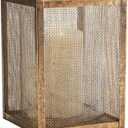 MY SWANKY HOME Contemporary Minimalist Gold Mesh Cage Candle Holders Square Pillar Hurricanes (Small - 10"H)