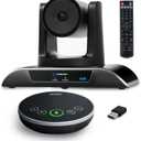 TONGVEO 4K Conference Room Camera System, AI Auto-Tracking PTZ Camera 5X Digital Zoom with Speakerphone Set 120 Wide-Angle USB3.0 for Zoom YouTube Teams OBS and More