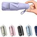 BAODINI Travel Essentials Mini Umbrella for Purse With Case Small Compact UV Sun Protection Lightweight Tiny Pocket Manual Open Close Umbrella for Women Kids and Men Fits Purse Backpack