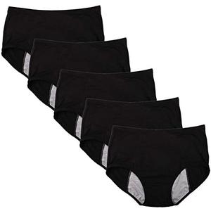 YOYI FASHION Bamboo Viscose Brief Menstrual Leakproof Panties Multi Pack, US Size 3XL, 5 pcs