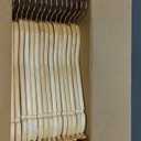 TOPIA HANGER Wooden Hangers 30 Pack, Natural Wood Clothes Hangers, Durable Coat Hanger with 360-Degree Rotatable Hook, Non-Slip Pants Bar and Shoulder Notches for Camisole Tops-CT34N30