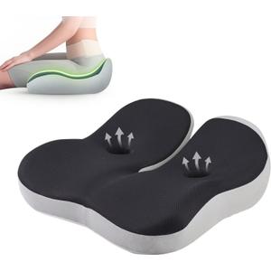 Seat Cushion,Office Chair Memory Cushion, Ergonomic Design, Relieve Sciatica and Long-Term Sitting Pain, Suitable for desks, car Seats, Games, wheelchairs (Black)