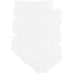 Hanes Women's Cool Comfort Cotton Brief 6-pack (14, White)
